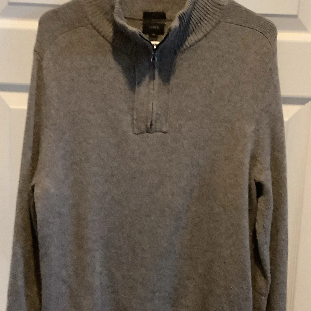 J. Crew‎ Men's taupe 1/4 Zip-Up Sweater, wool, alpaca, slim
